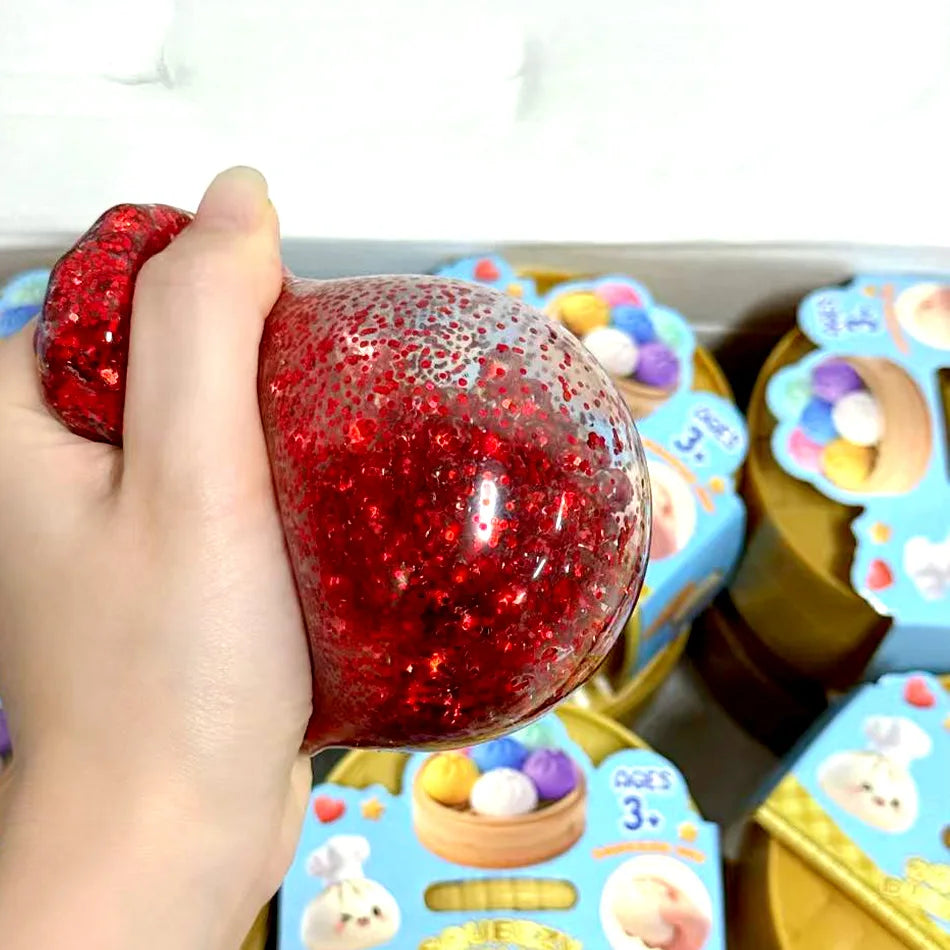 12 pcs Glitter Dumpling Squishy